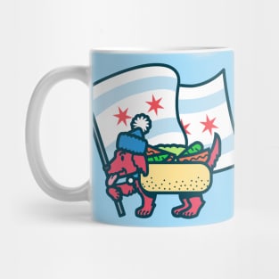 Chicago Dog with Flag Mug